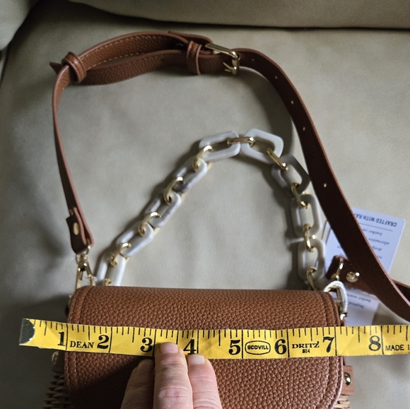 New Tommy Bahama Bag Rattan Brown Tan Crossbody Strap Handbag Purse Convertible - Picture 15 of 15